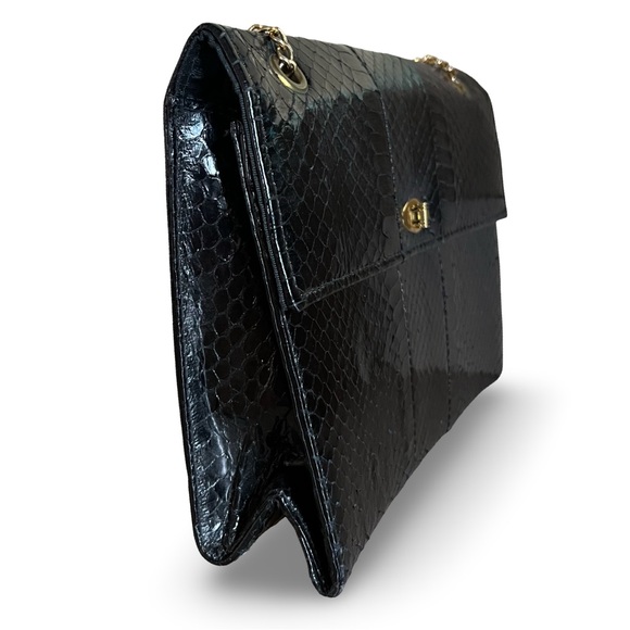 1960’s Vintage Chain Strap Genuine Snakeskin Handbag Unbranded Exotic Skin Bag - Picture 8 of 9